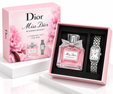 Miss Dior Blooming Bouquet Style Perfume & Silver Watch Gift Set for Women