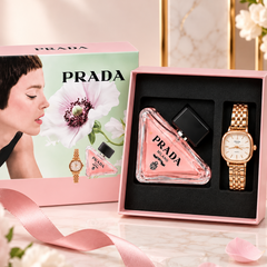 Prada Women’s Perfume & Rose Gold Watch Gift Set – Luxury 2-Piece Gift Set